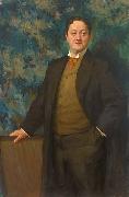 Heinrich Hellhoff Portrait des Kammersangers Paul Knupfer oil